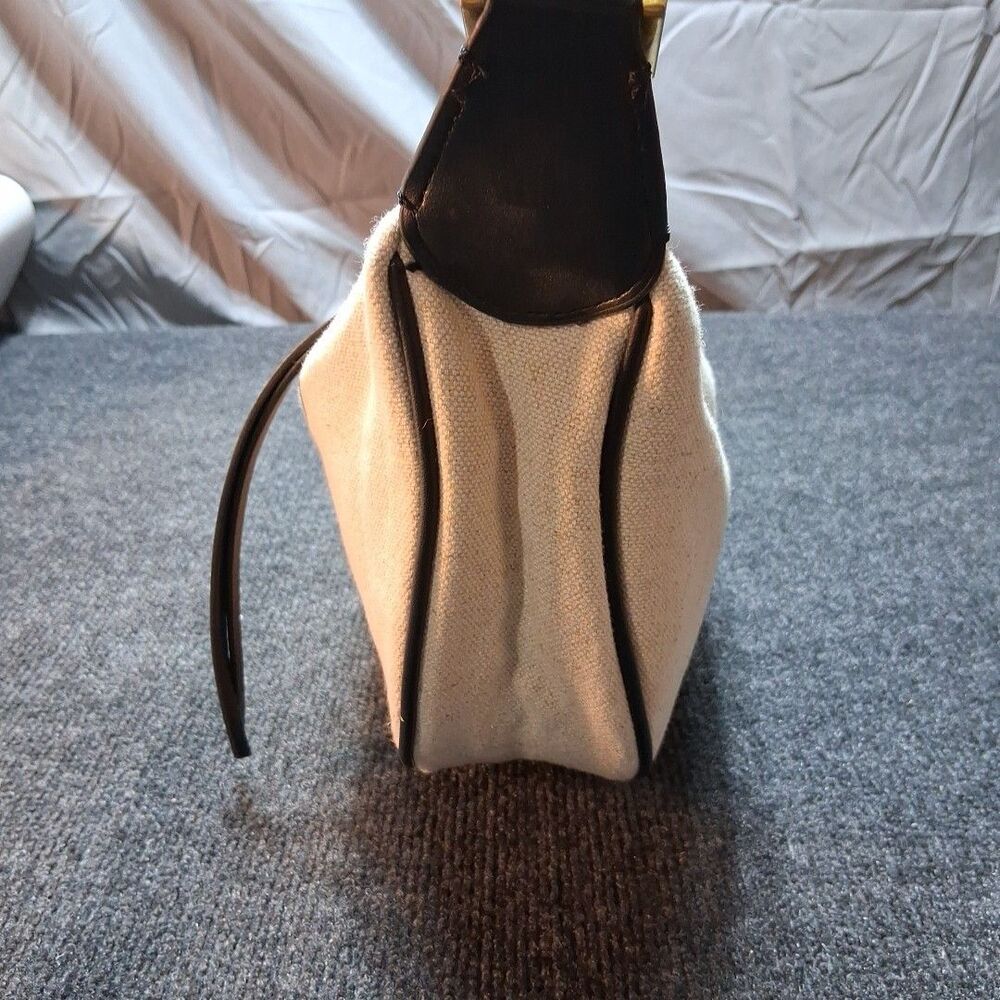 Zara Contrast Oval Shoulder Bag Ecru Black Strap Minimalist Classic - Picture 2 of 16